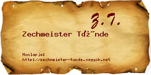 Zechmeister Tünde névjegykártya